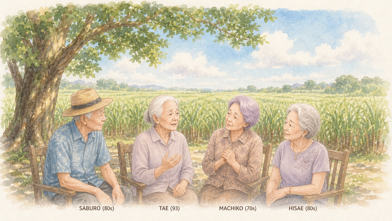 たえさん（93）・さぶろうさん（80代）・まちこさん（70代）・ひさえさん（80代）