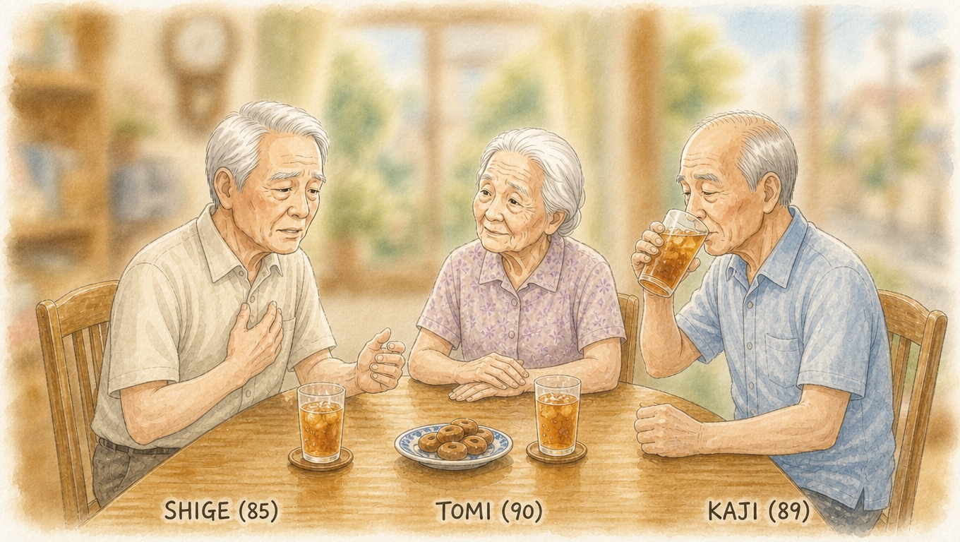 シゲさん（85）・トミさん（90）・カジさん（89）