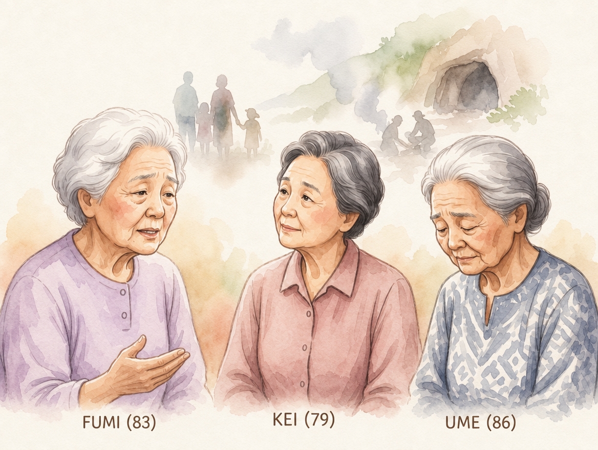 フミさん（83）・ケイさん（79）・ウメさん（86）